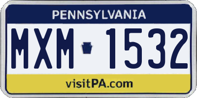 PA license plate MXM1532