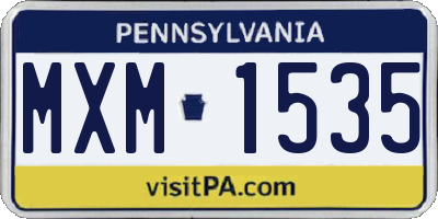 PA license plate MXM1535