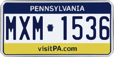 PA license plate MXM1536