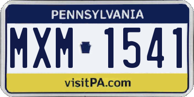 PA license plate MXM1541
