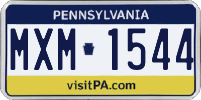 PA license plate MXM1544