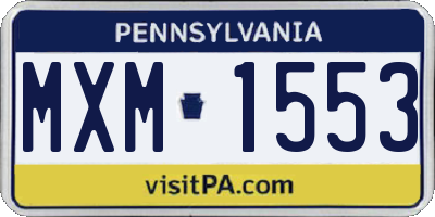 PA license plate MXM1553