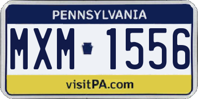 PA license plate MXM1556