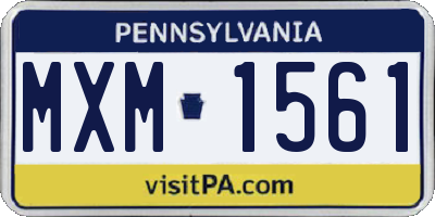 PA license plate MXM1561