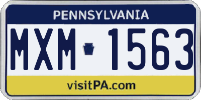 PA license plate MXM1563