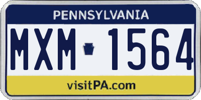 PA license plate MXM1564