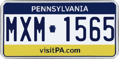 PA license plate MXM1565