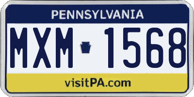 PA license plate MXM1568