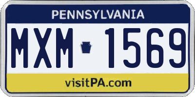 PA license plate MXM1569