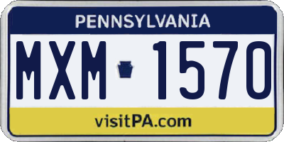 PA license plate MXM1570