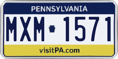 PA license plate MXM1571
