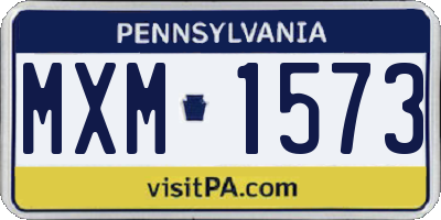 PA license plate MXM1573