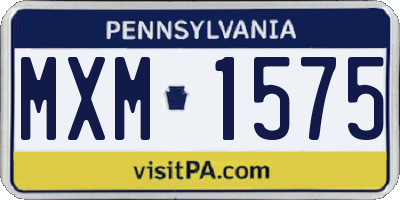 PA license plate MXM1575