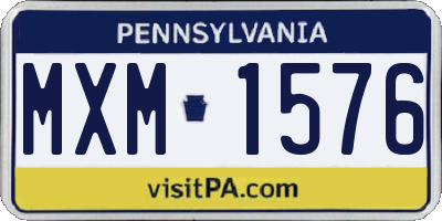 PA license plate MXM1576