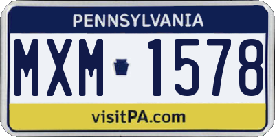 PA license plate MXM1578
