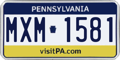 PA license plate MXM1581