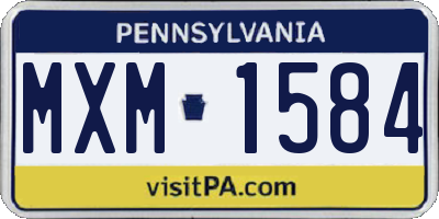 PA license plate MXM1584