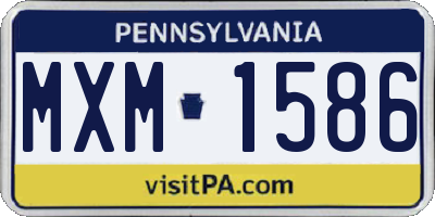 PA license plate MXM1586