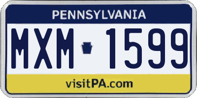 PA license plate MXM1599