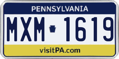 PA license plate MXM1619
