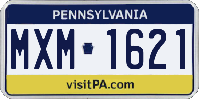 PA license plate MXM1621
