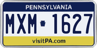 PA license plate MXM1627