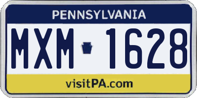 PA license plate MXM1628