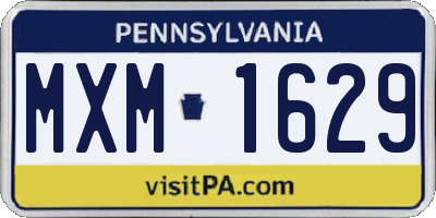 PA license plate MXM1629