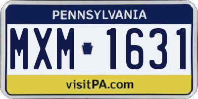 PA license plate MXM1631