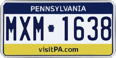 PA license plate MXM1638