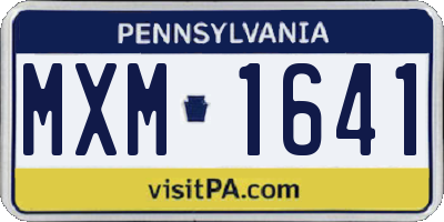 PA license plate MXM1641
