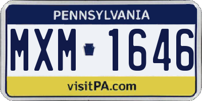 PA license plate MXM1646