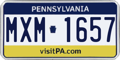 PA license plate MXM1657