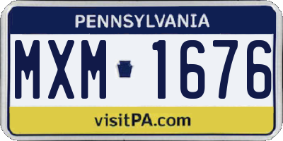 PA license plate MXM1676