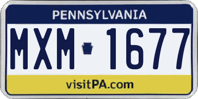 PA license plate MXM1677