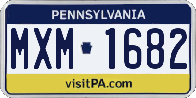 PA license plate MXM1682