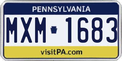 PA license plate MXM1683
