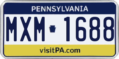 PA license plate MXM1688