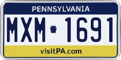 PA license plate MXM1691