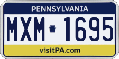 PA license plate MXM1695