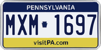PA license plate MXM1697