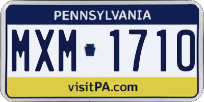 PA license plate MXM1710