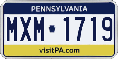 PA license plate MXM1719