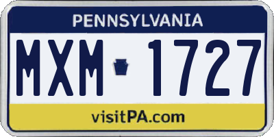 PA license plate MXM1727