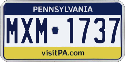 PA license plate MXM1737