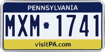 PA license plate MXM1741
