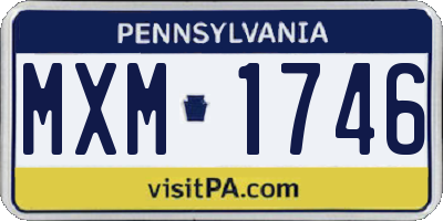 PA license plate MXM1746