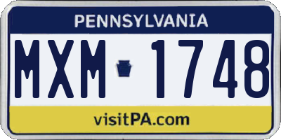 PA license plate MXM1748