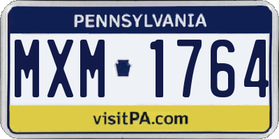 PA license plate MXM1764