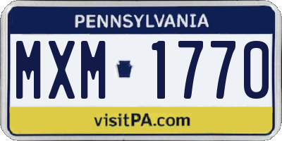 PA license plate MXM1770